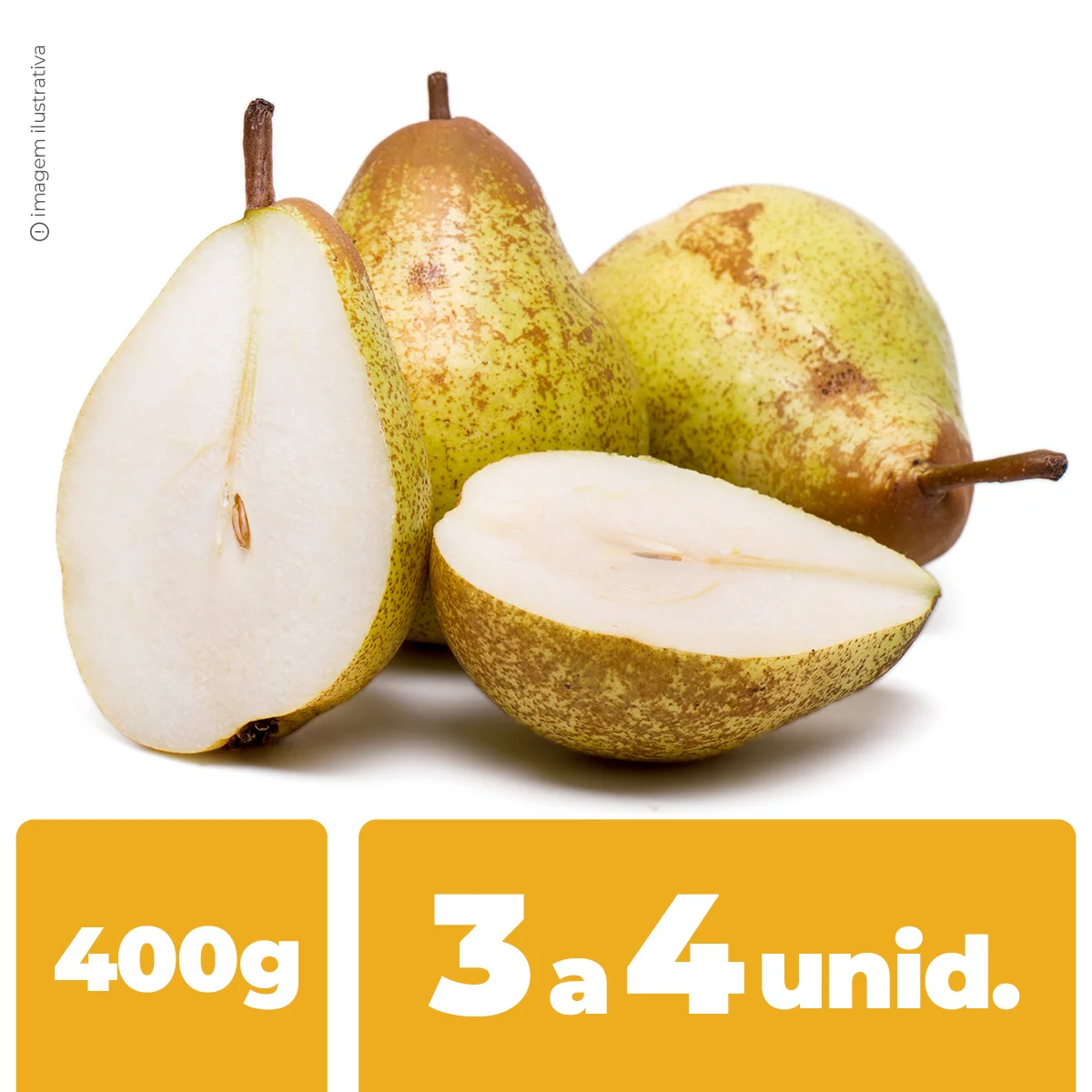 Pêra Portuguesa Rocha Granel 400g (Aprox. 3 a 4 Unid)