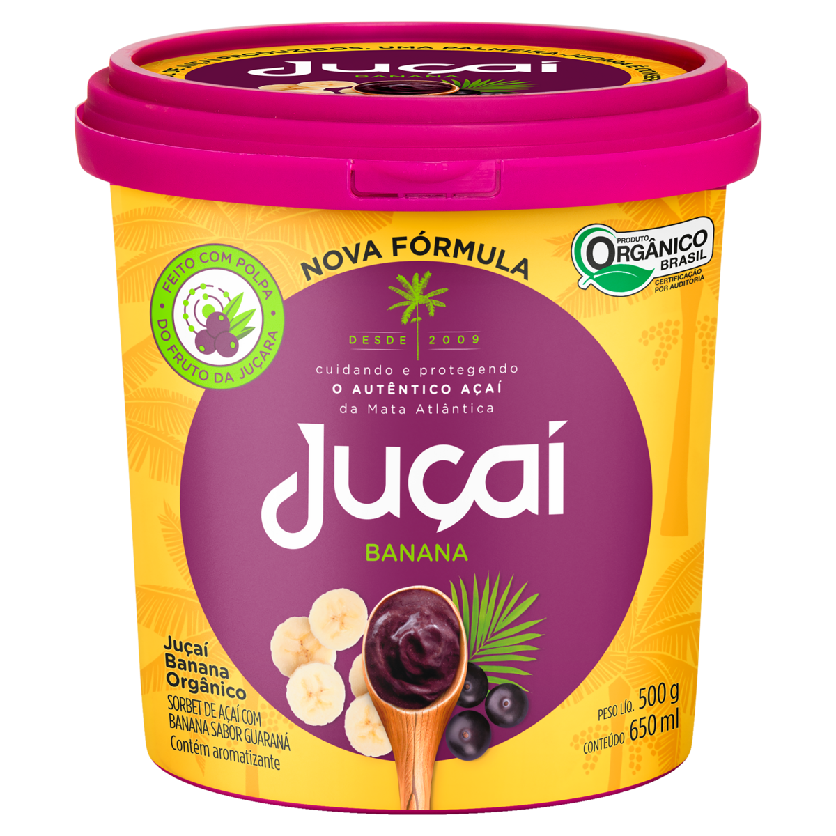 Sorbet Orgânico Açaí com Banana Juçaí Pote 650ml