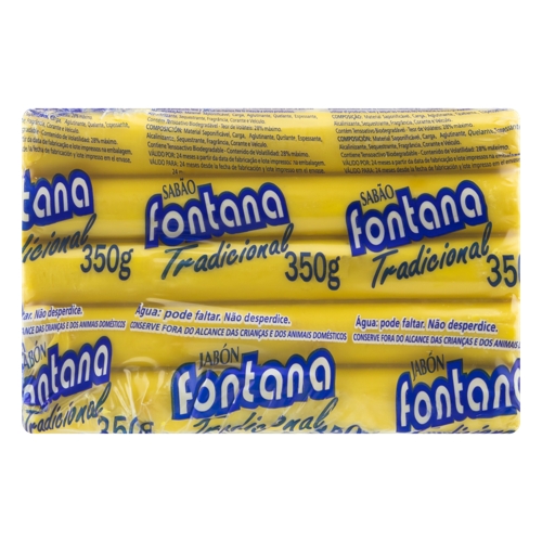 Sabão Em Barra Fontana Tradicional Amarelo 350g