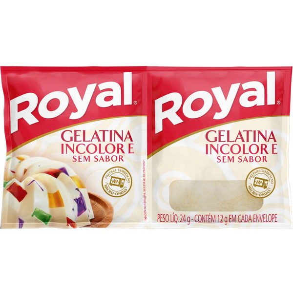 Gelatina em Pó Royal Sem Sabor Incolor 24g