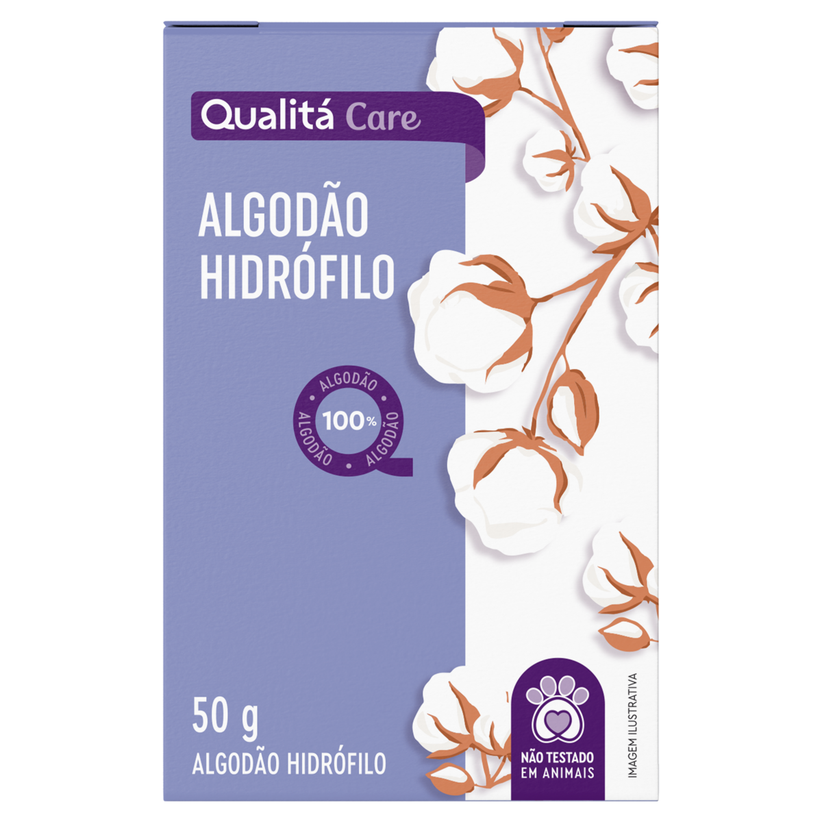 Algodão em Rolo Hidrófilo Qualitá Care Caixa 50g