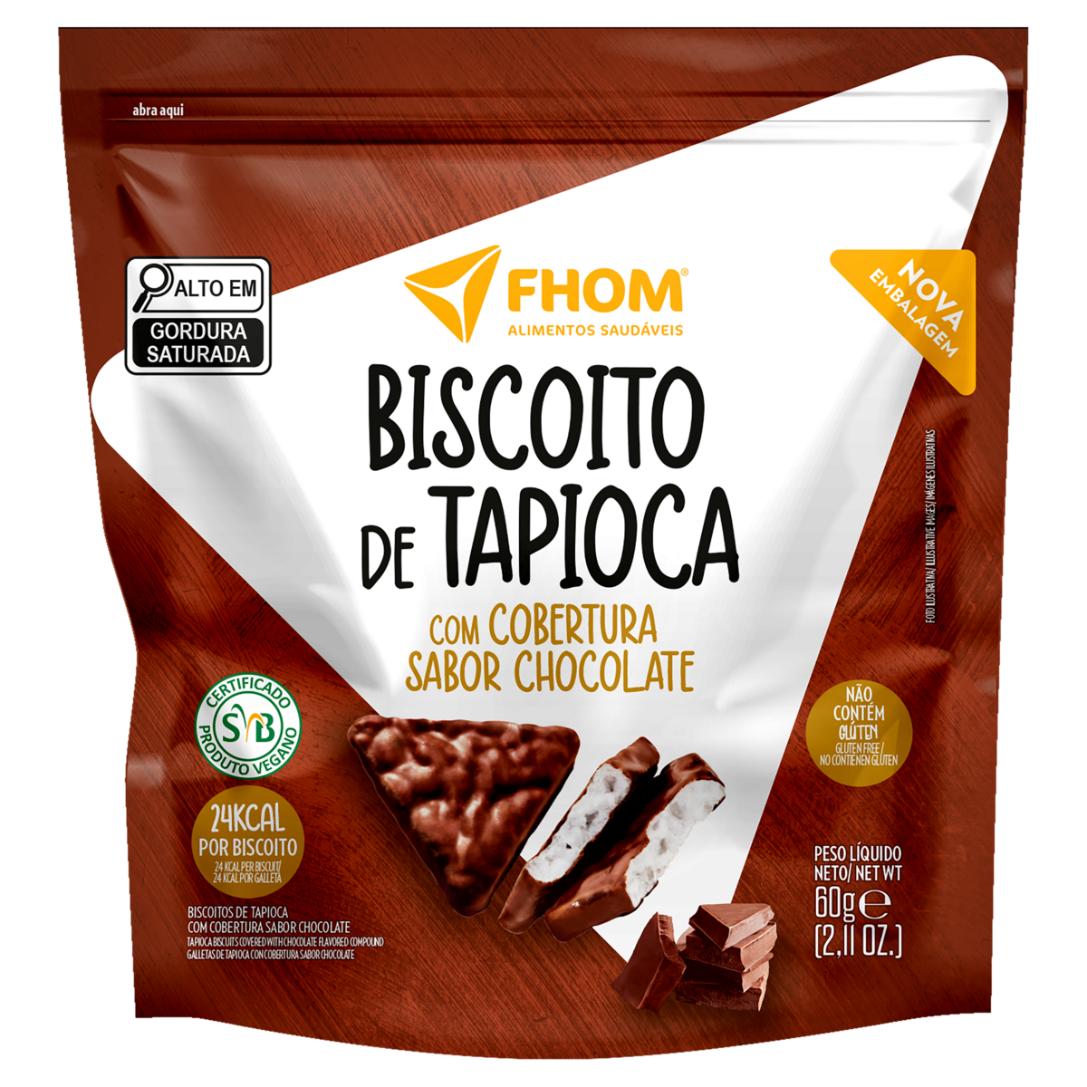 Biscoite de Tapioca Chocolate 60g