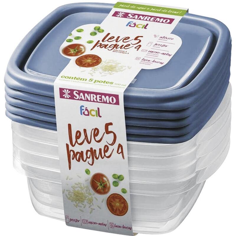 Conjunto de Pote SANREMO 530ml Leve 5 Pague 4
