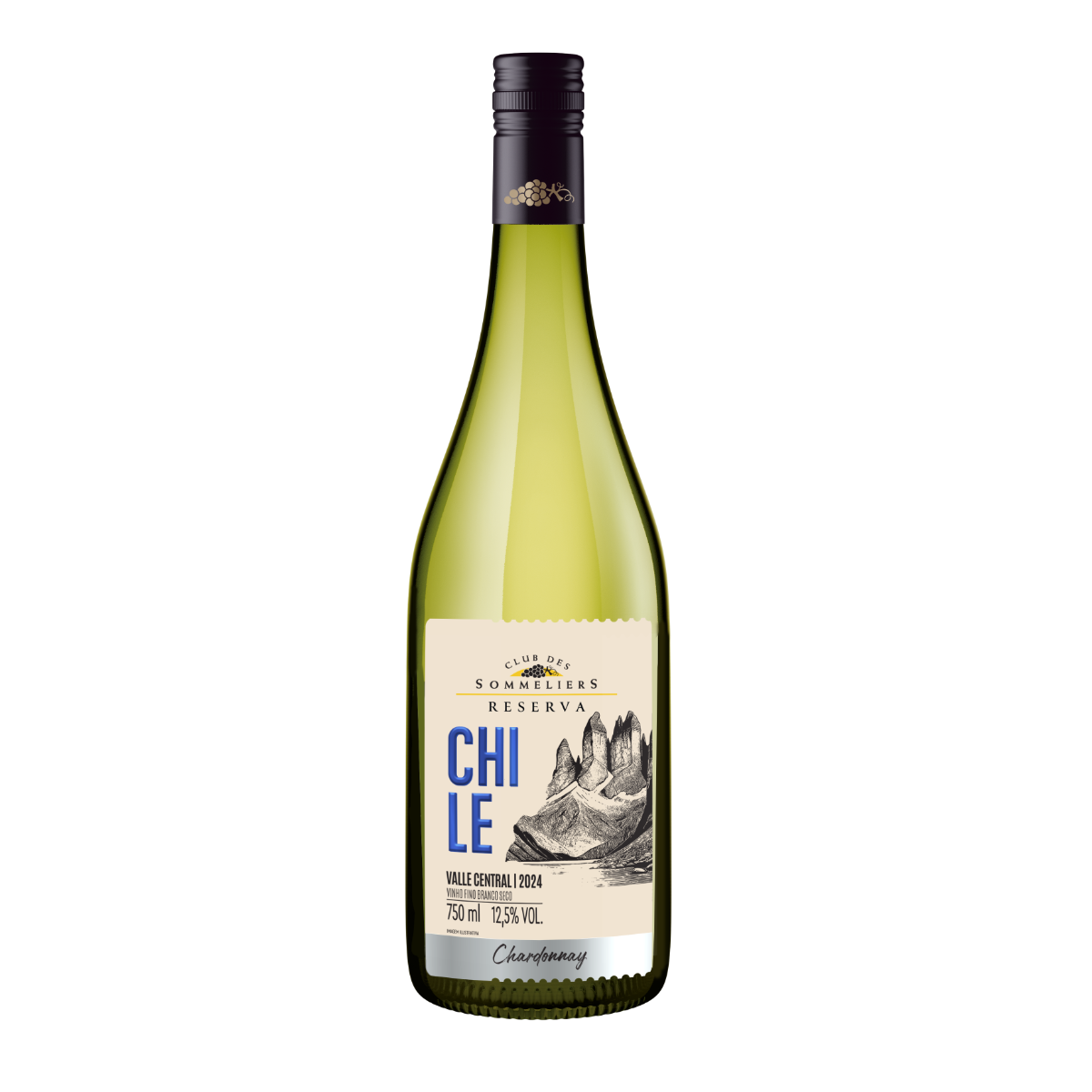 Vinho Branco Chileno Clube Des Sommeliers Chardonnay Reserva 750ml
