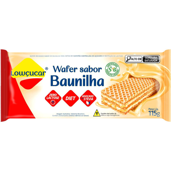 Wafer Lowçucar Zero Açúcar Baunilha 115g