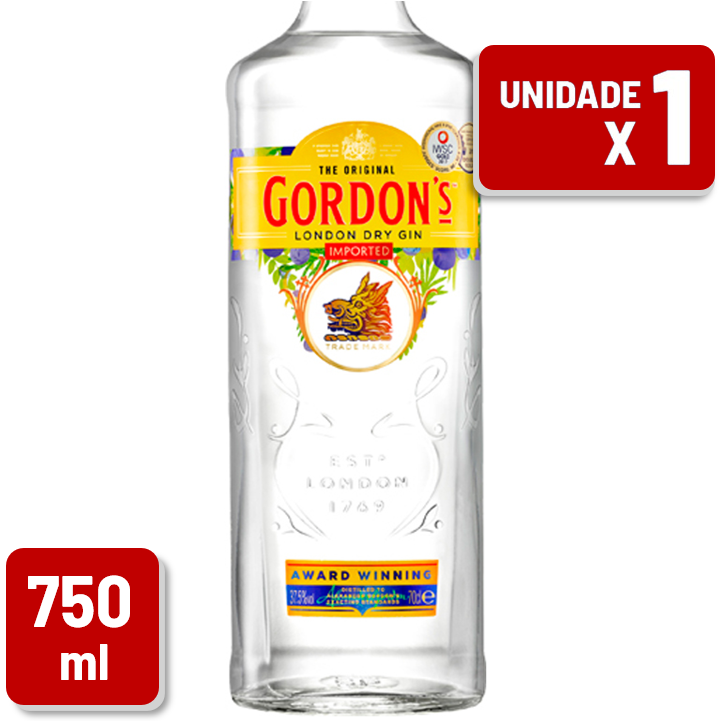Gin Gordon's Garrafa Vidro 750ml