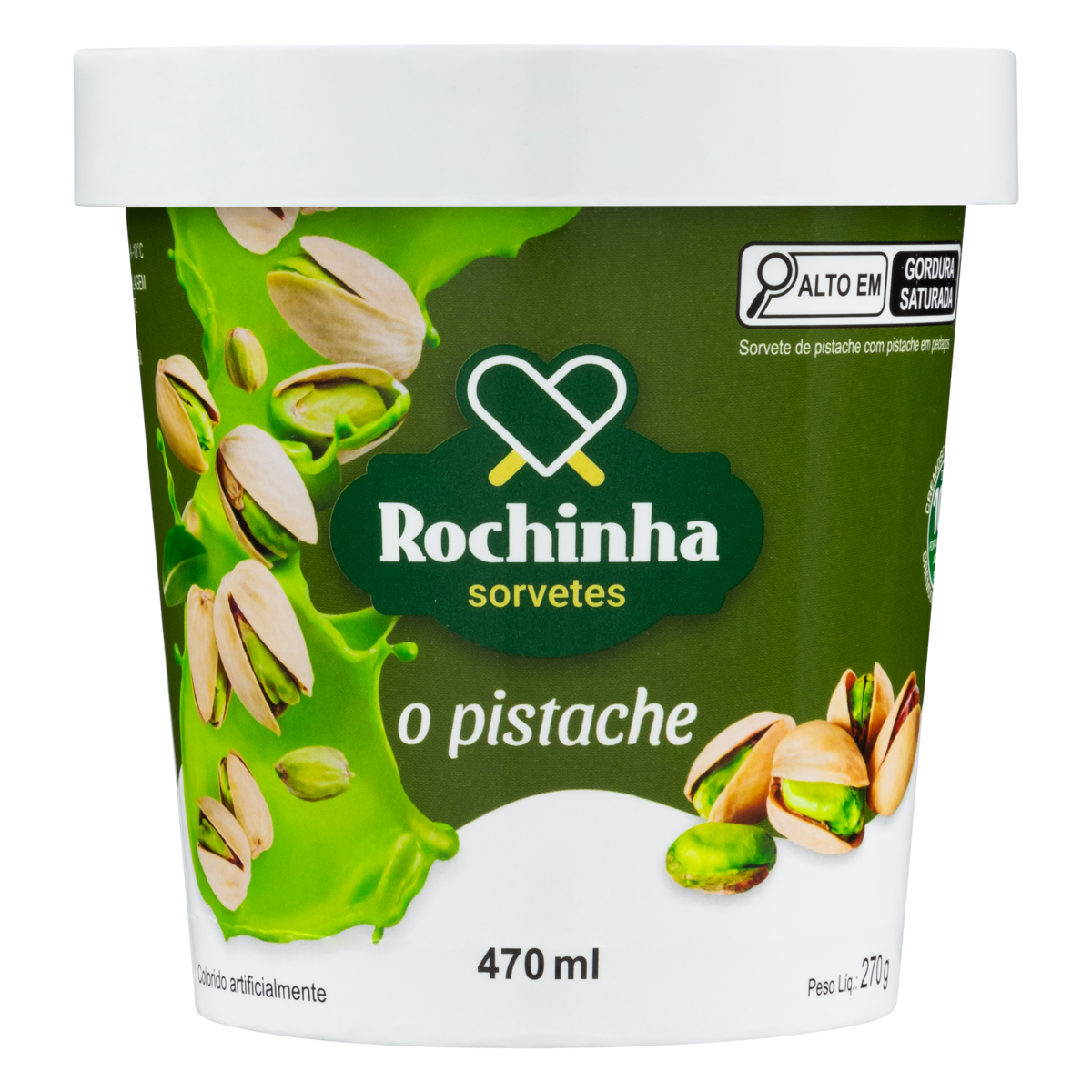 Sorvete o Pistache Rochinha Pote 470ml
