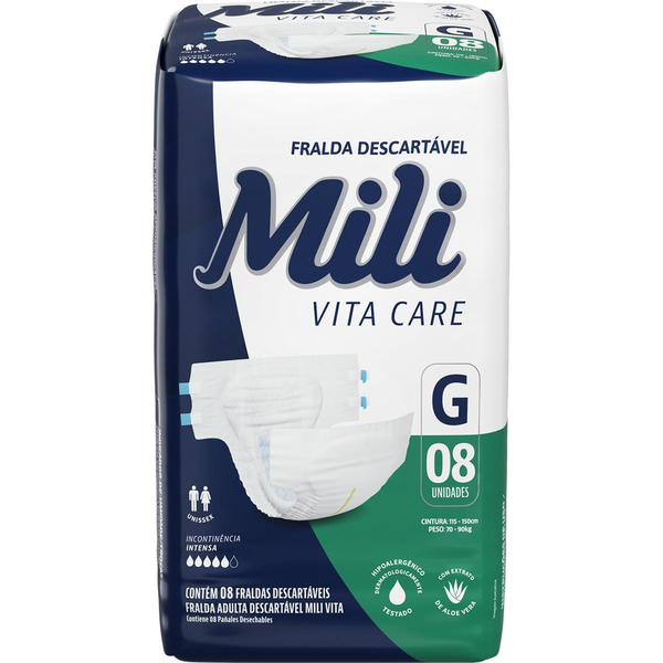 Fralda Adulto Mili VITA Care Premium G 8x8