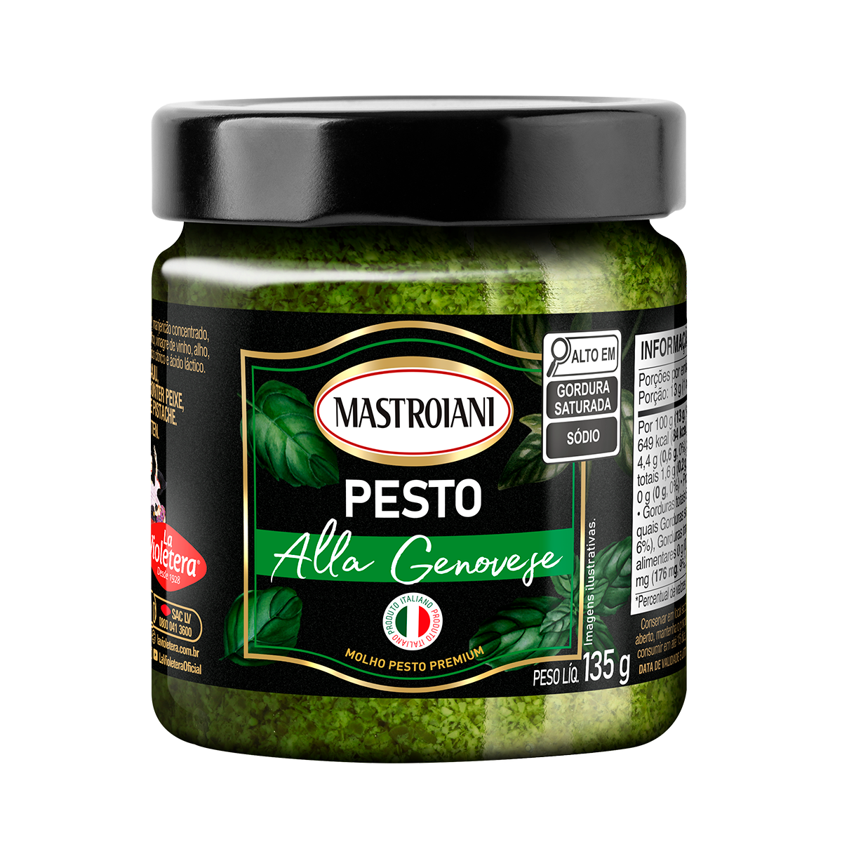 Molho Pesto Genovese Premium Montanhas Do Sabor Pote 135G