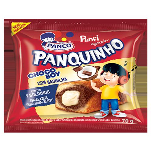 Minibolo Mesclado Chocoboy Recheio Creme de Baunilha Panco Panquinho Pacote 70g 2 Unidades