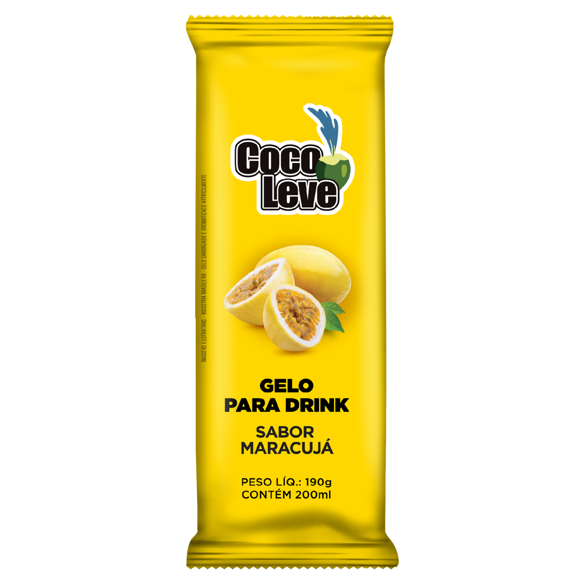 Gelo para Drink Maracujá Coco Leve Pacote 190g