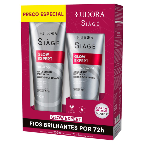 Kit EUDORA Siage Glow Expert Shampoo 250ml + Condicionador 125ml Preço Especial