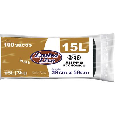 Saco para Lixo Embalixo Super econômico 15L 100un