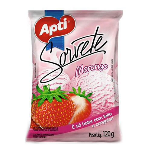 Pó Para Sorvete Apti De Morango 120g