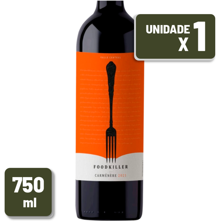 Vinho Foodkiller Carménère Garrafa Vidro 750ml