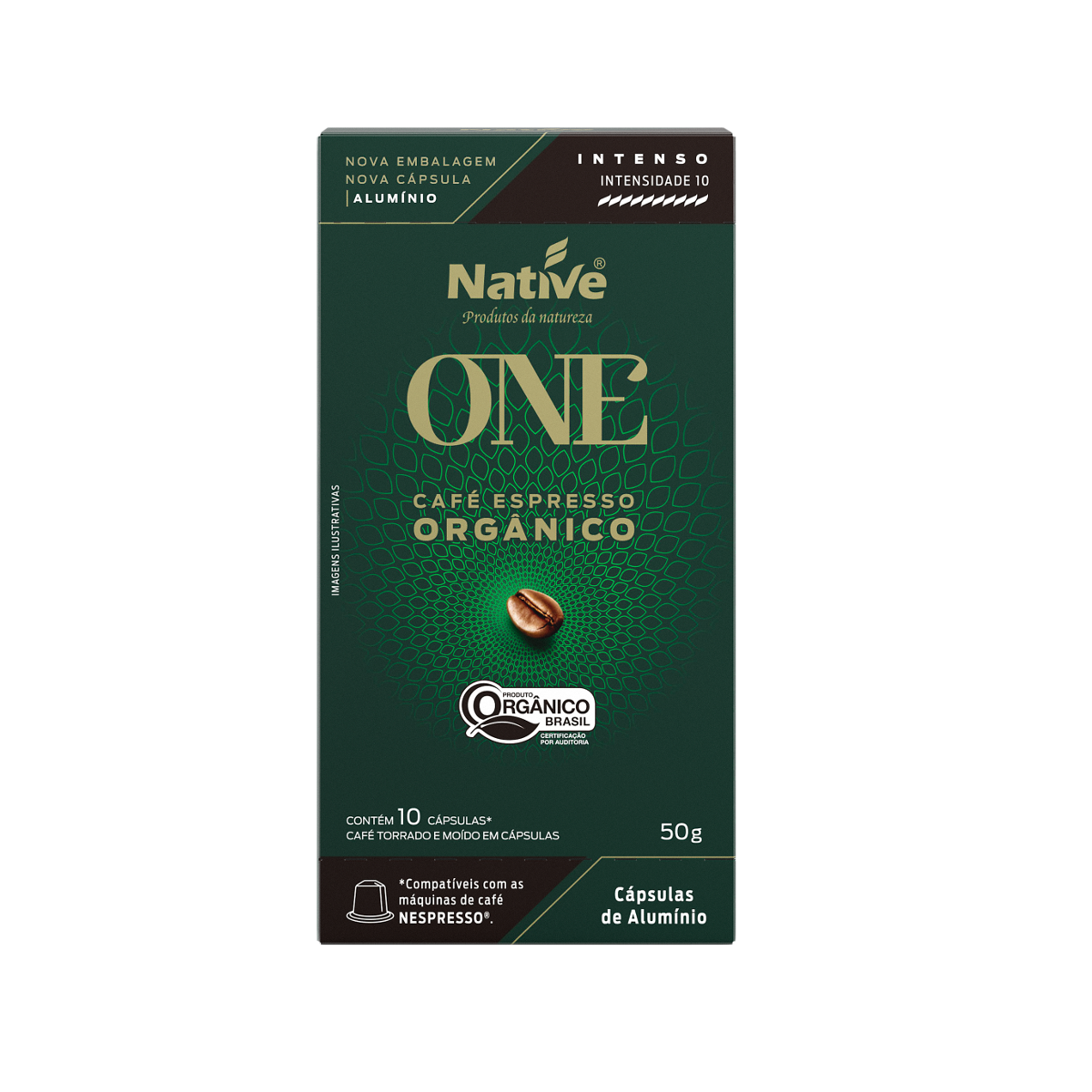 Café em Cápsula Torrado e Moído Orgânico Café Native One Caixa 50g 10 Unidades