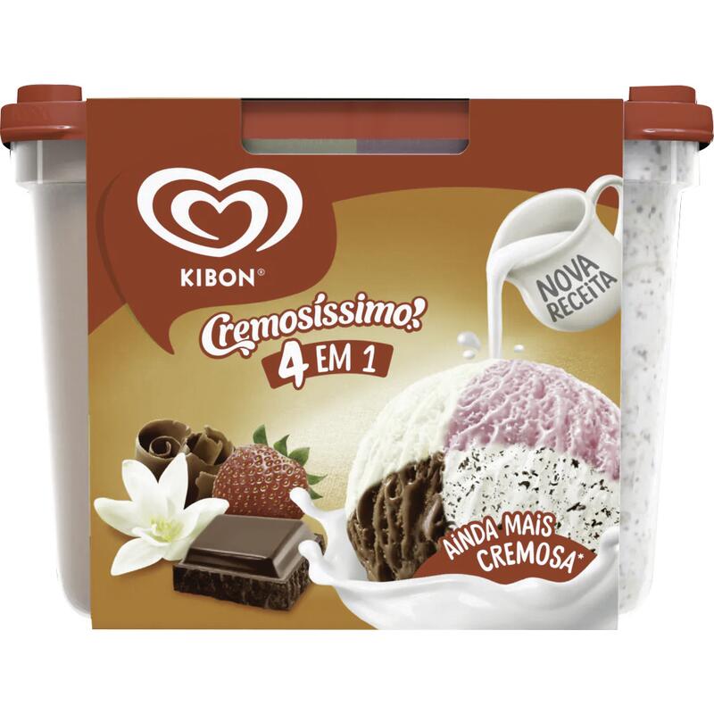 Sorvete KIBON Cremosíssimo 4 em 1 2L