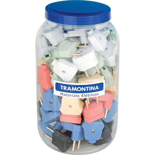Plugue Tramontina Macho - 2P - 10A - Angular - Diversas Cores - Ref. 57420/905