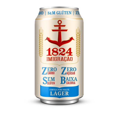 Cerveja IMIGRAÇÃO 1824 Lager Sem Glúten,Zero Carbo,Zero Açúcar 350ml