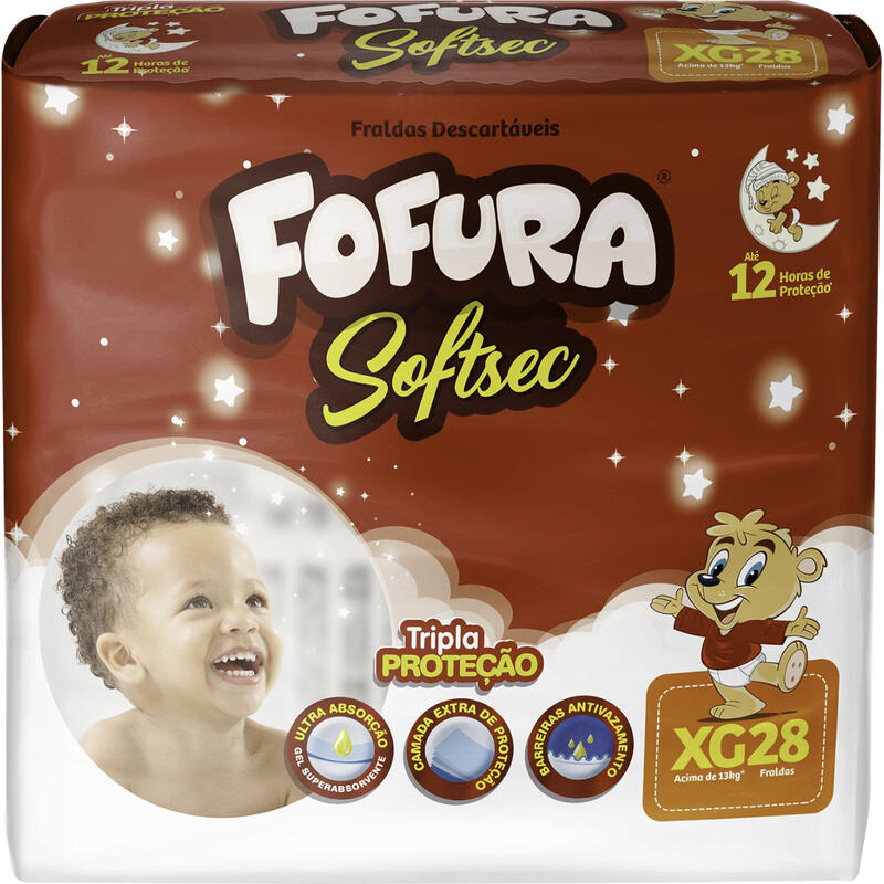 Fralda Descartável Fofura Baby Softsec Mega XG 28 un