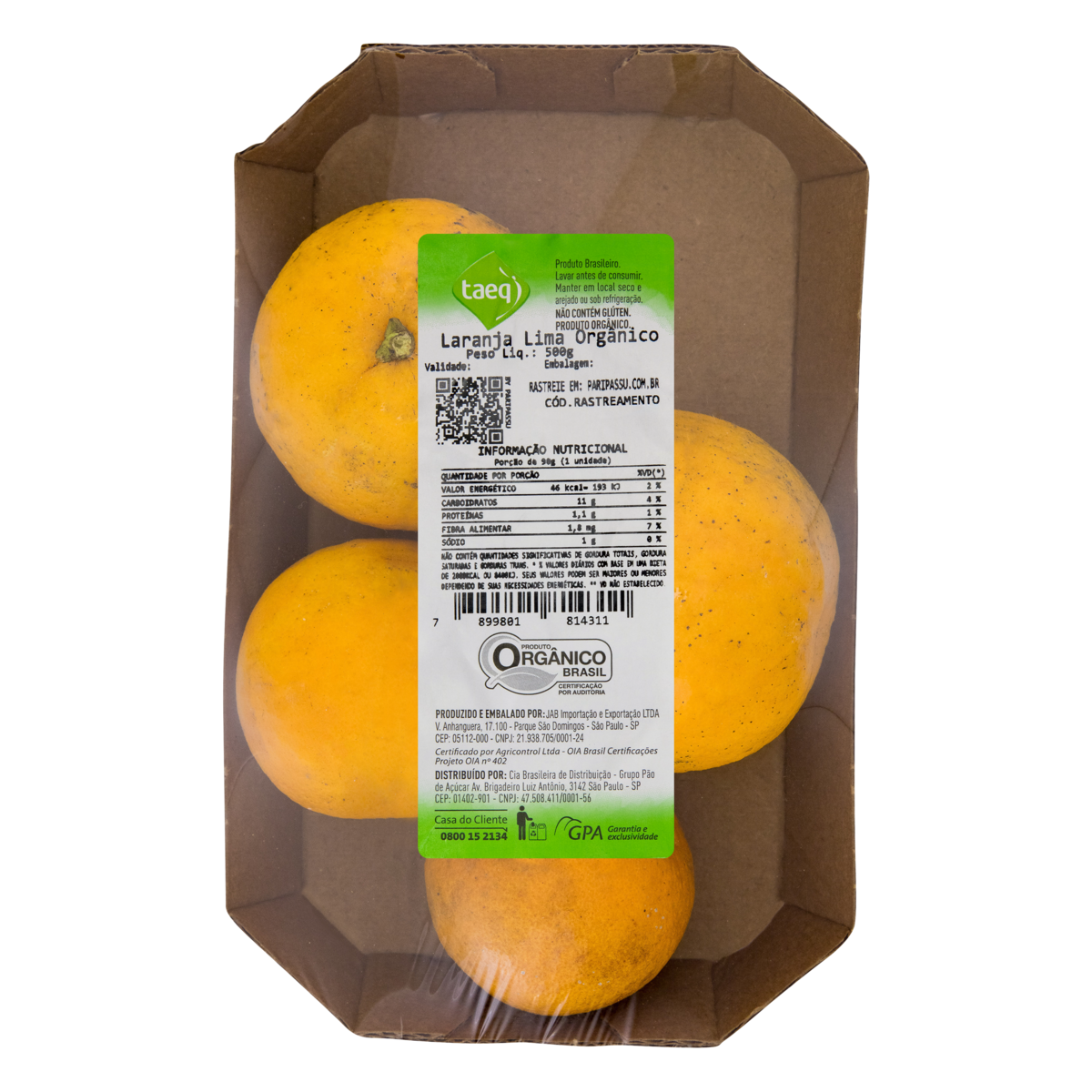 Laranja Lima Orgânica Taeq 500g