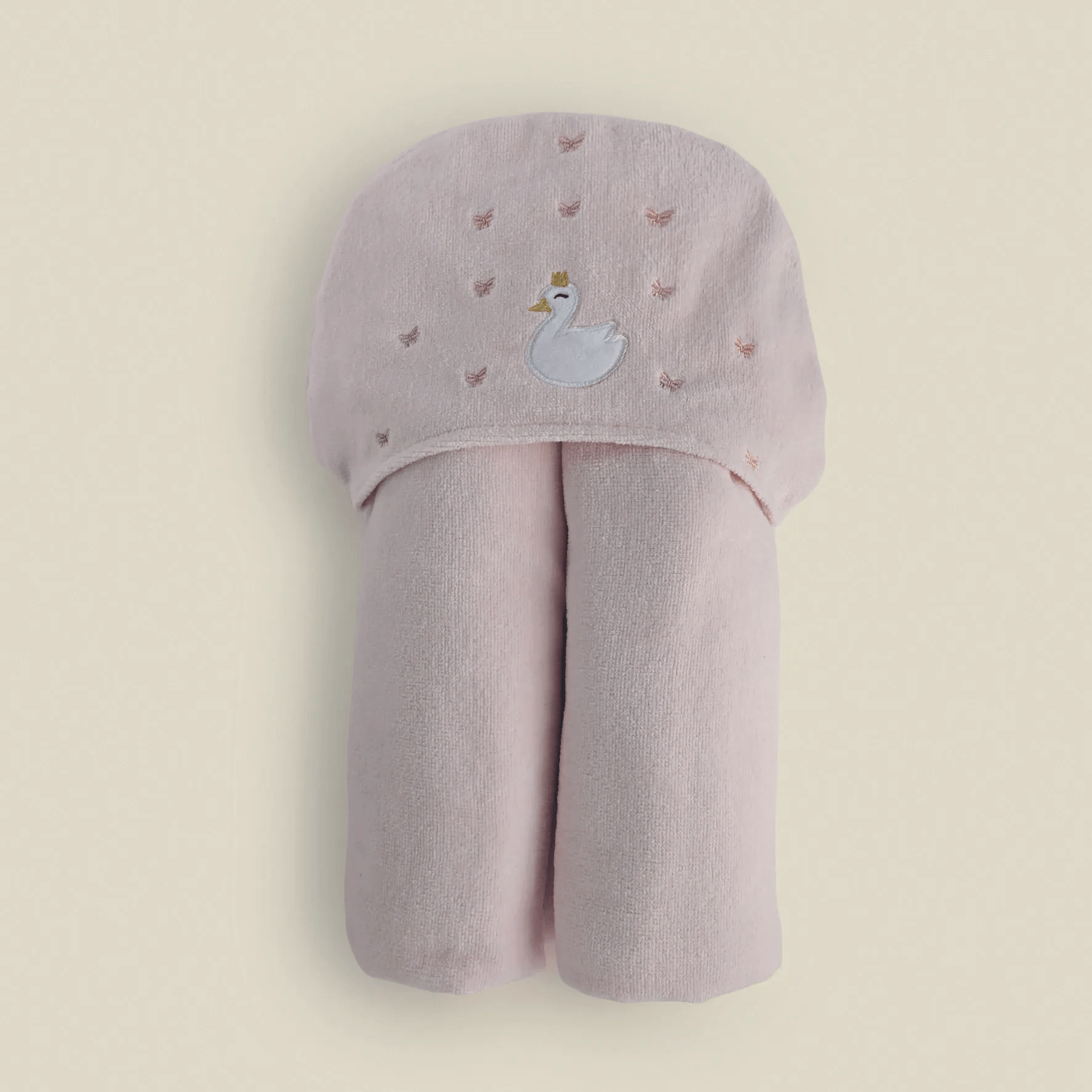 Toalha com Capuz Cisne Algodão Rosa - A\BABY