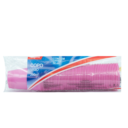 Copo Desc.regina 200ml C/50un Rosa