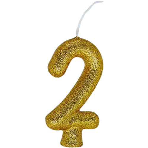 Vela De Aniversário Regina Cintilante Glitter Dourada Nº2 C/1 Un