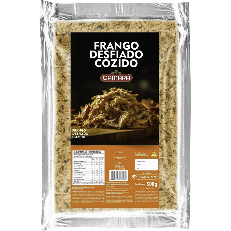 Filé de Peito de Frango Camará Congelado Desfiado 500g