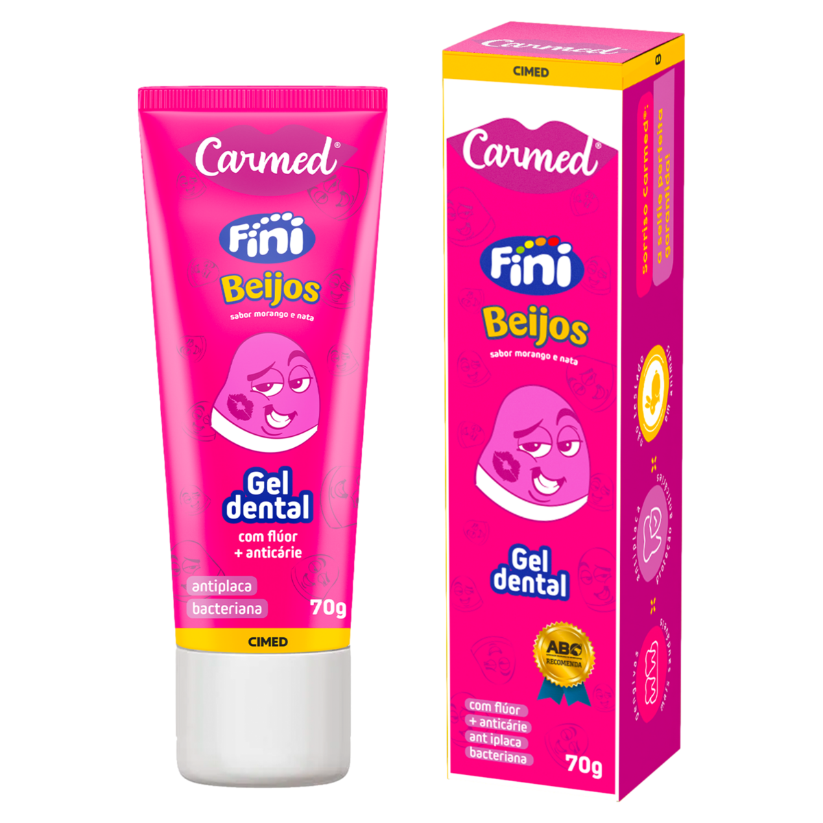 Gel Dental Infantil com Flúor Fini Beijos Carmed 70g