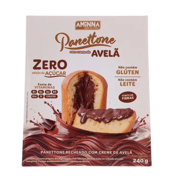 Panettone Aminna 240g - Sem Glúten - Avelã