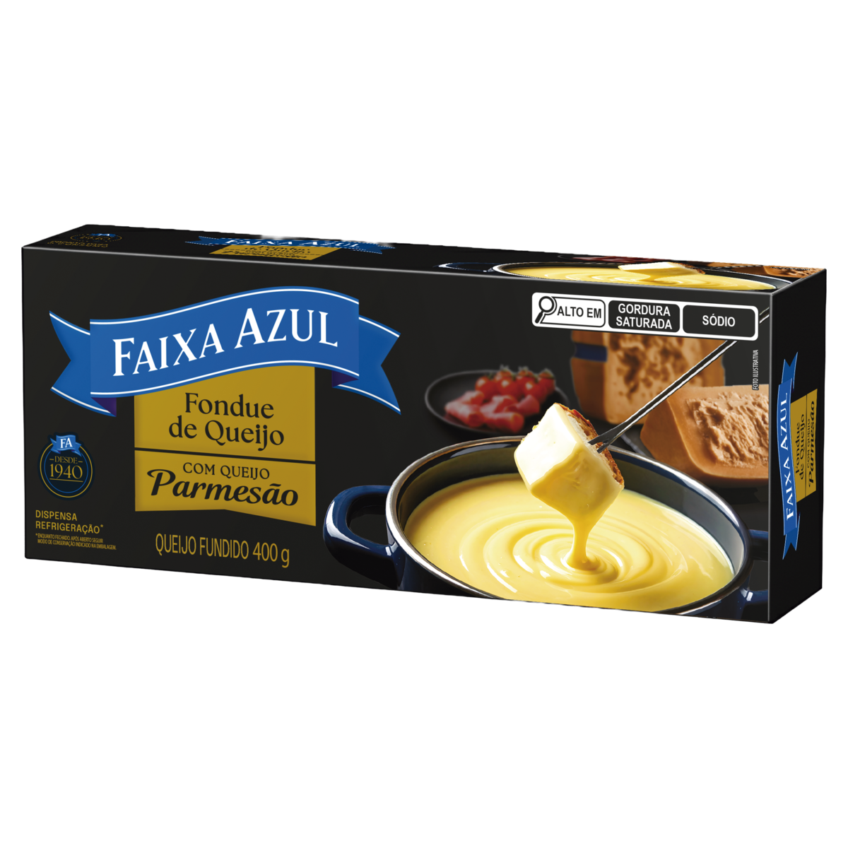Fondue de Queijo Parmesão Faixa Azul Caixa 400g