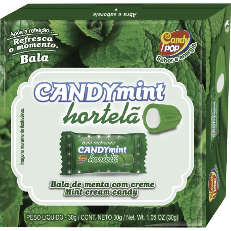 Bala Candy Pop Mint Hortelã 12x30g