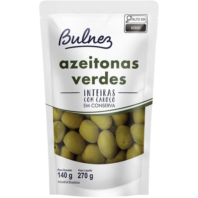Azeitona Verde Bulnez Com Caroço 140g