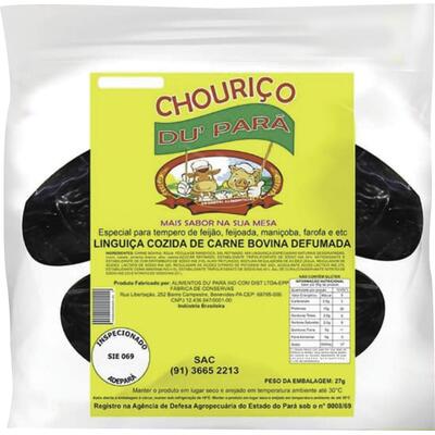 Chouriço Du Pará Resf Defumado Preço por quilo no pacote
