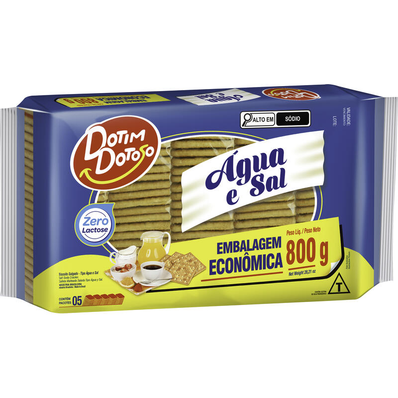Biscoito Dotim Dotoso Água e Sal 800g
