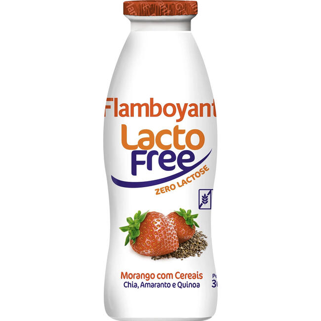 Iogurte Lacfree Flamboyant Morango e Cereais 300g