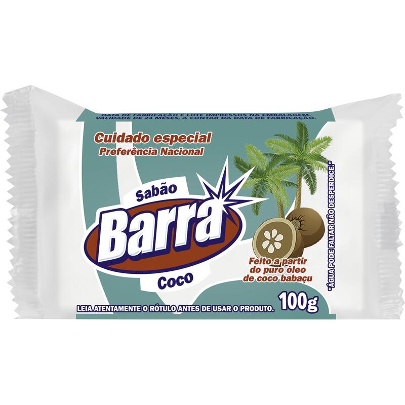 Sabão em Pedaço Barra Coco 100g
