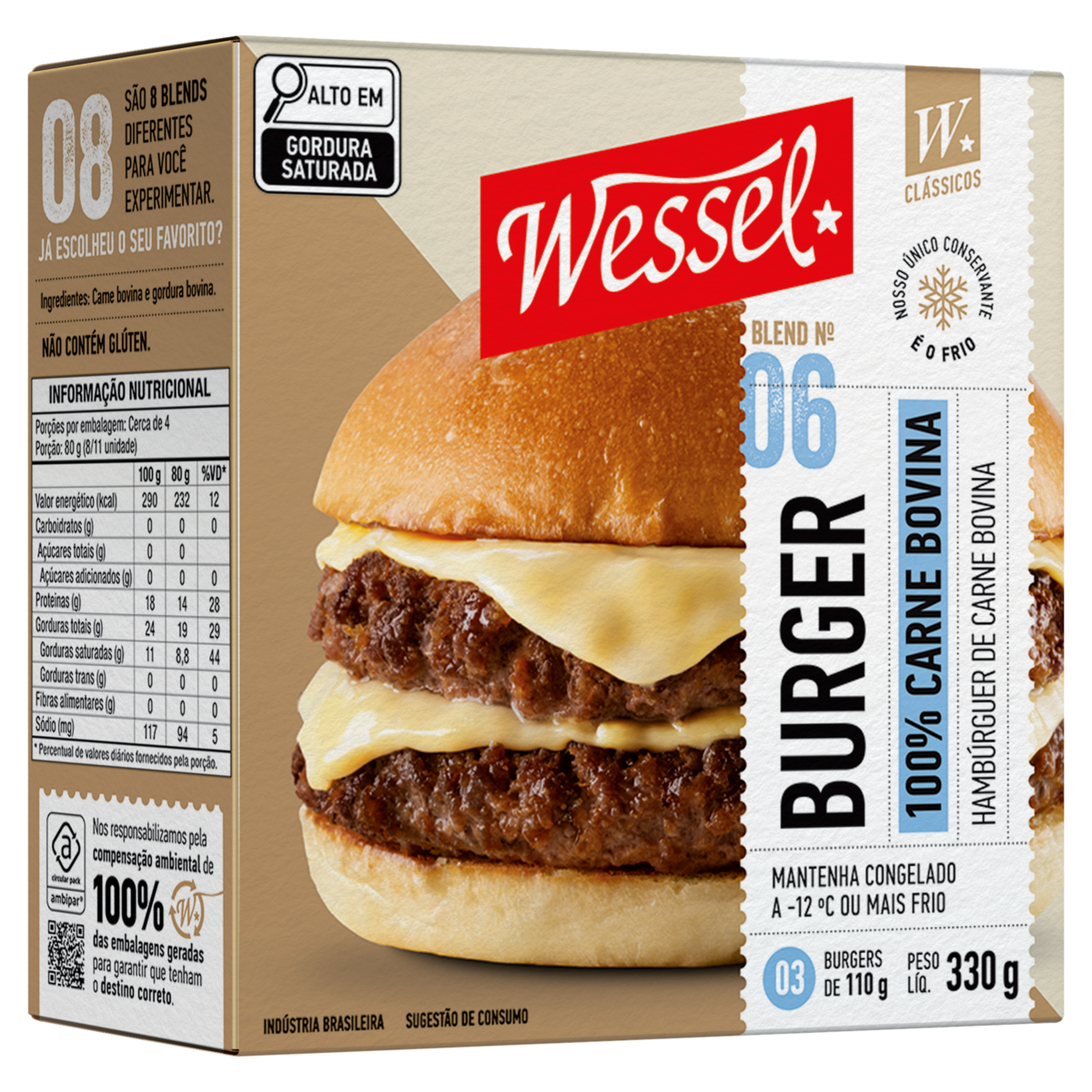 Smash Burguer Bovino Wessel 330g