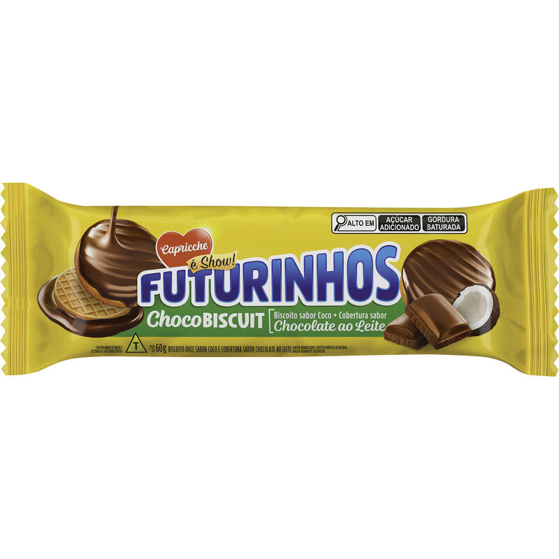 Biscoito Amanteigado Capricche Coco Coberto com Chocolate 60g