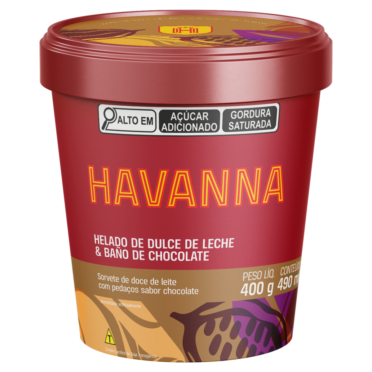 Sorvete HAVANNA Doce de Leite com Pedaços de Chocolate 400g