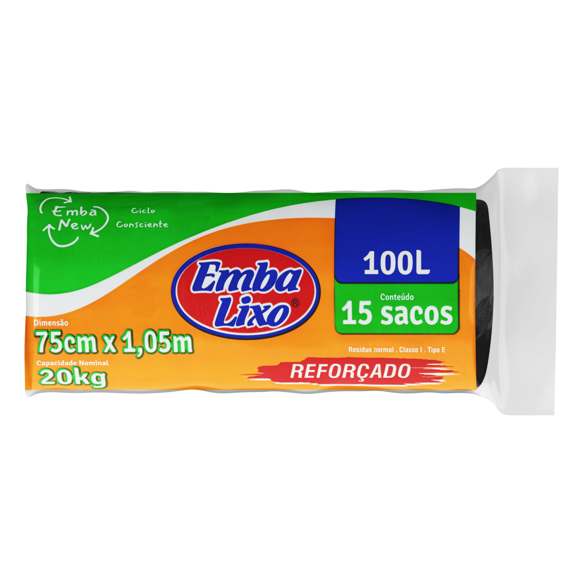 Saco para Lixo Tipo E Reforçado 100l Embalixo 15 Unidades