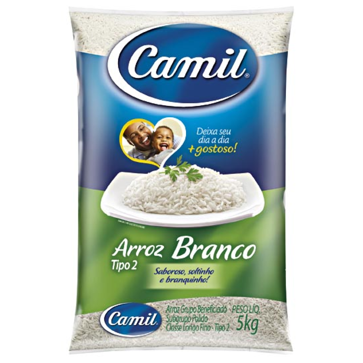 Arroz Agulhinha Tipo 2 CAMIL Pacote 5kg