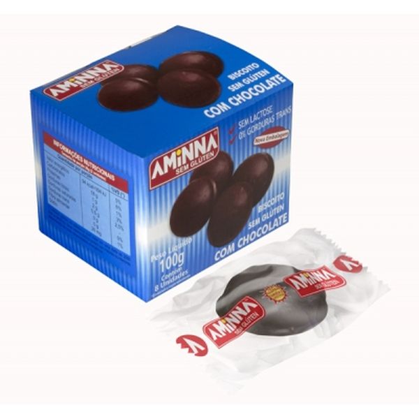 Biscoito Sem Glúten Aminna 100g - Chocolate