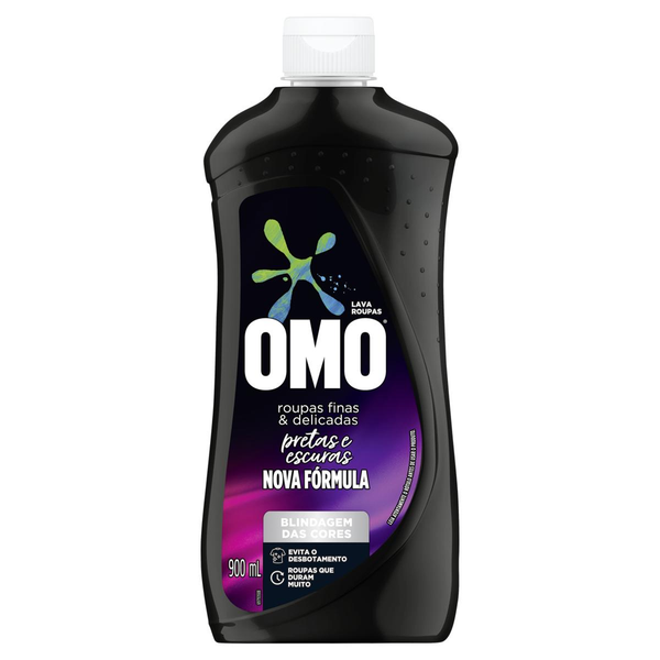 Sabão Líquido OMO Roupas Finas e Delicadas, Pretas e Escuras 900ml