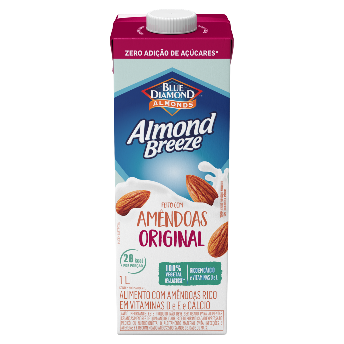 Bebida de Amêndoas Almond Breeze Original sem açúcar 1L
