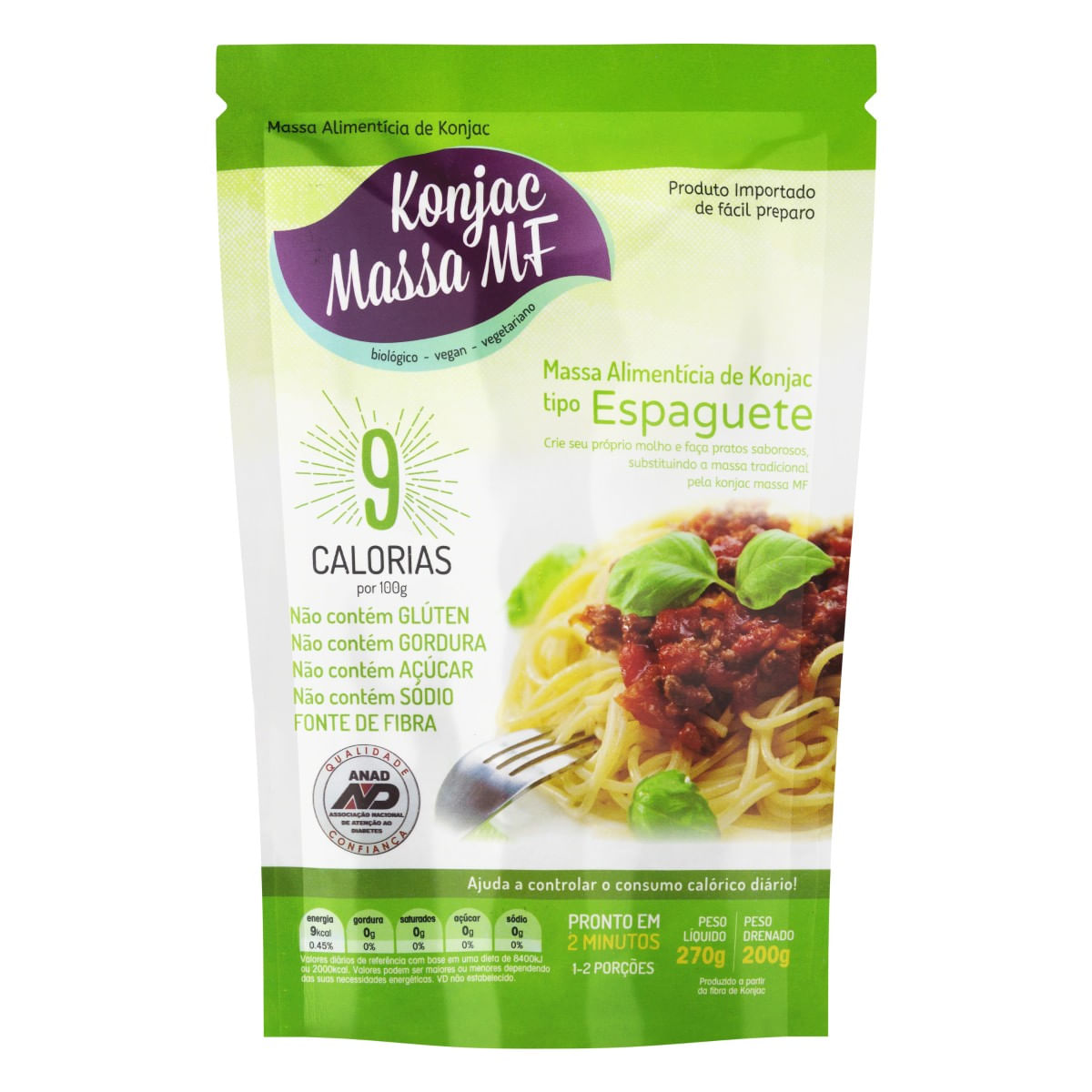 Massa Alimentícia KONJAC Espaguete Sem Glúten Sem Gordura Sem Açúcar Sem Sódio 200g