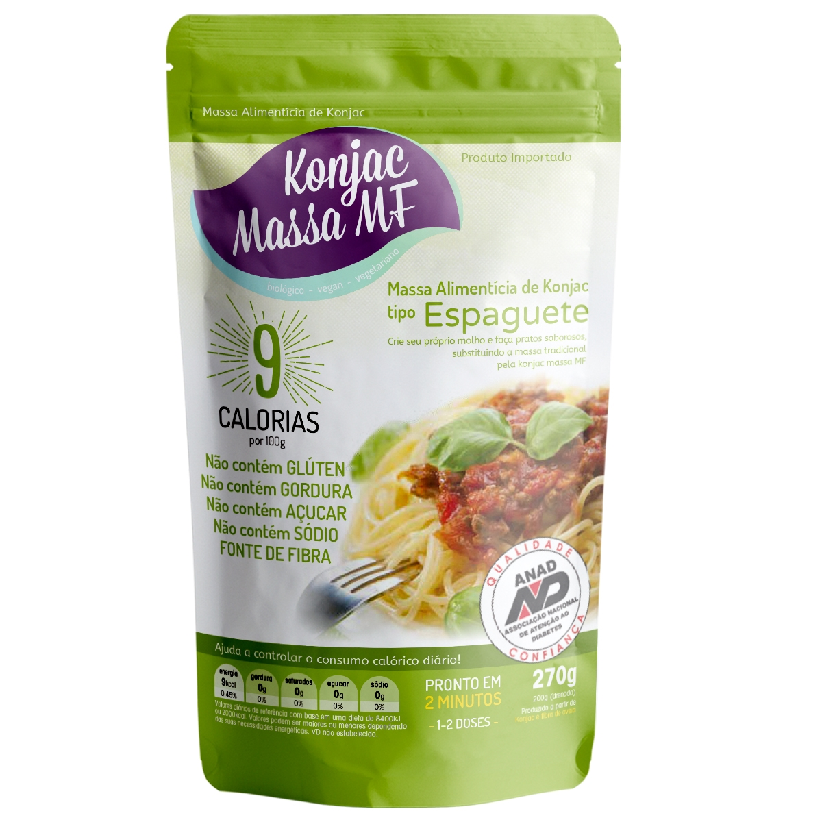 Massa Alimentícia KONJAC Espaguete Sem Glúten Sem Gordura Sem Açúcar Sem Sódio 200g