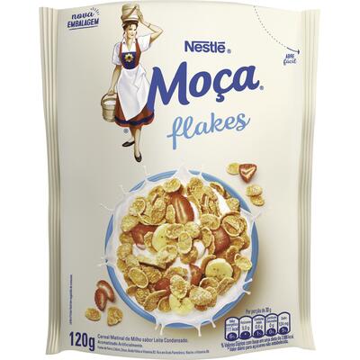 Cereal Matinal Leite Condensado Moça Nestlé Flakes Sachê 120g