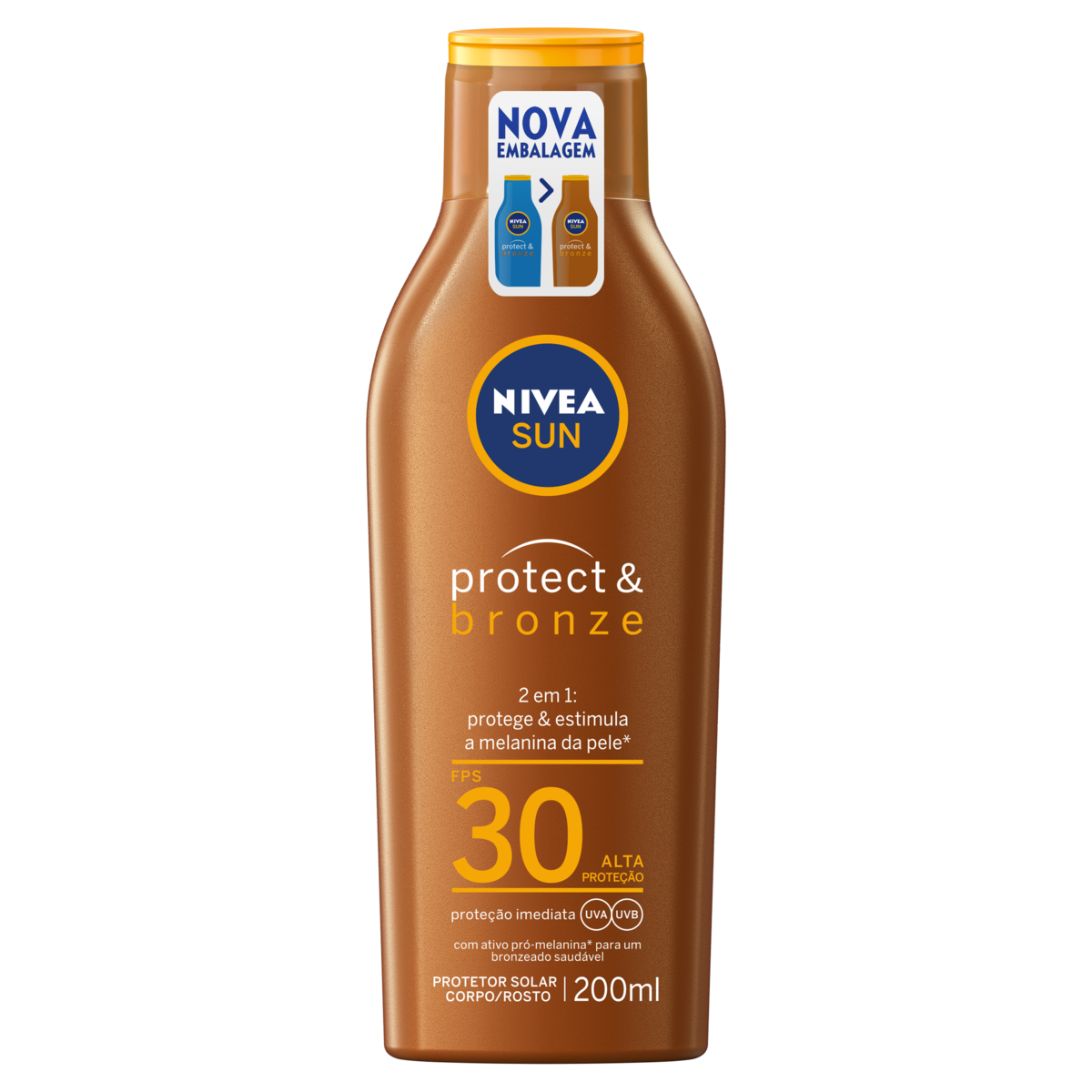 NIVEA SUN Protetor Solar Protect e Bronze FPS30 200ml